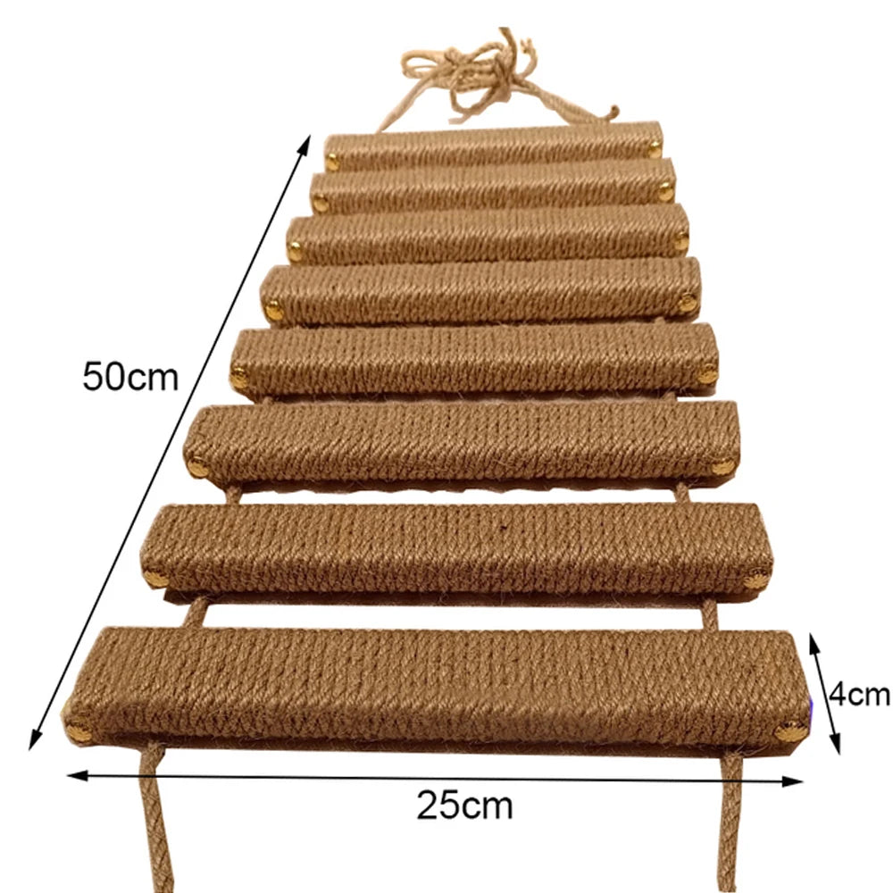 Wall-mounted Cat Climbing Frame 50cm Cat Climbing Ladder  Hammock  Activity Sisal Cat Grab Post Cat Pedal Indoor Cat House - Play Paws Toys