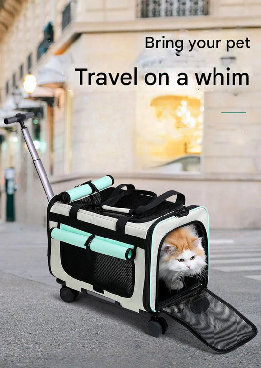 Pet Trolley Cat Bag Extra Large Portable Case Detachable Dog Trolley Case Large Foldable Pet Bag Cat Travel Carrier Bag - Play Paws Toys