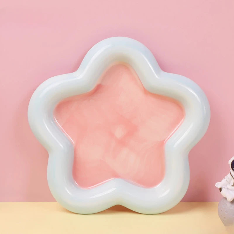 New Cat ceramic bowl cute weet cat food bowl large caliber anti knock home aesthetic decoration desktop ornament display plate