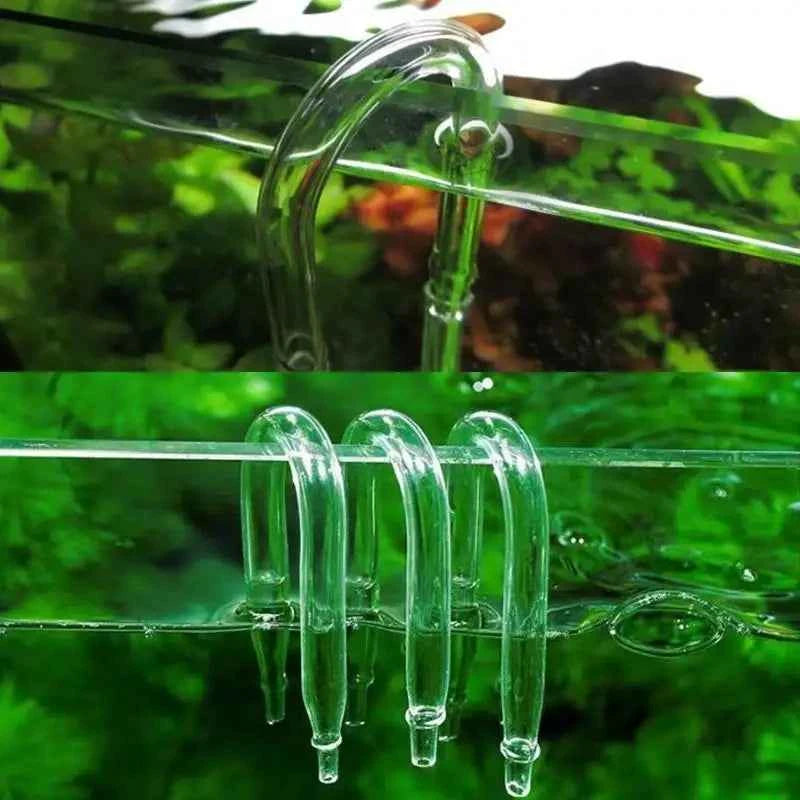 Aquarium Air Pipe Connector U Shaped Pipe Fish Tank Co2 Oxygen Tube Check Valve Glass Tube for Co2 Diffuser Air Pump Accessories