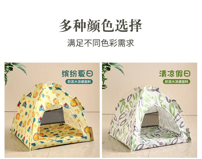 Pet Tent Bed Removable Cat Sofa Basket Canvas Semi-enclosed Cat House Dog Cave Hut Cat Sleeping Bed for Room Decor Pet Supplies - Play Paws Toys