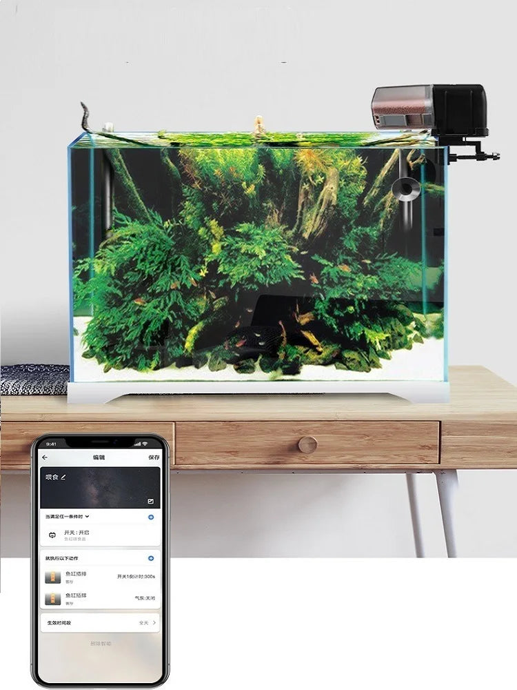 Ilonda Wifi Fish Feeder Organ Smart Control Aquarium Tank Automatic Feeding Device Timing Fishing Equipment Accessories Carp