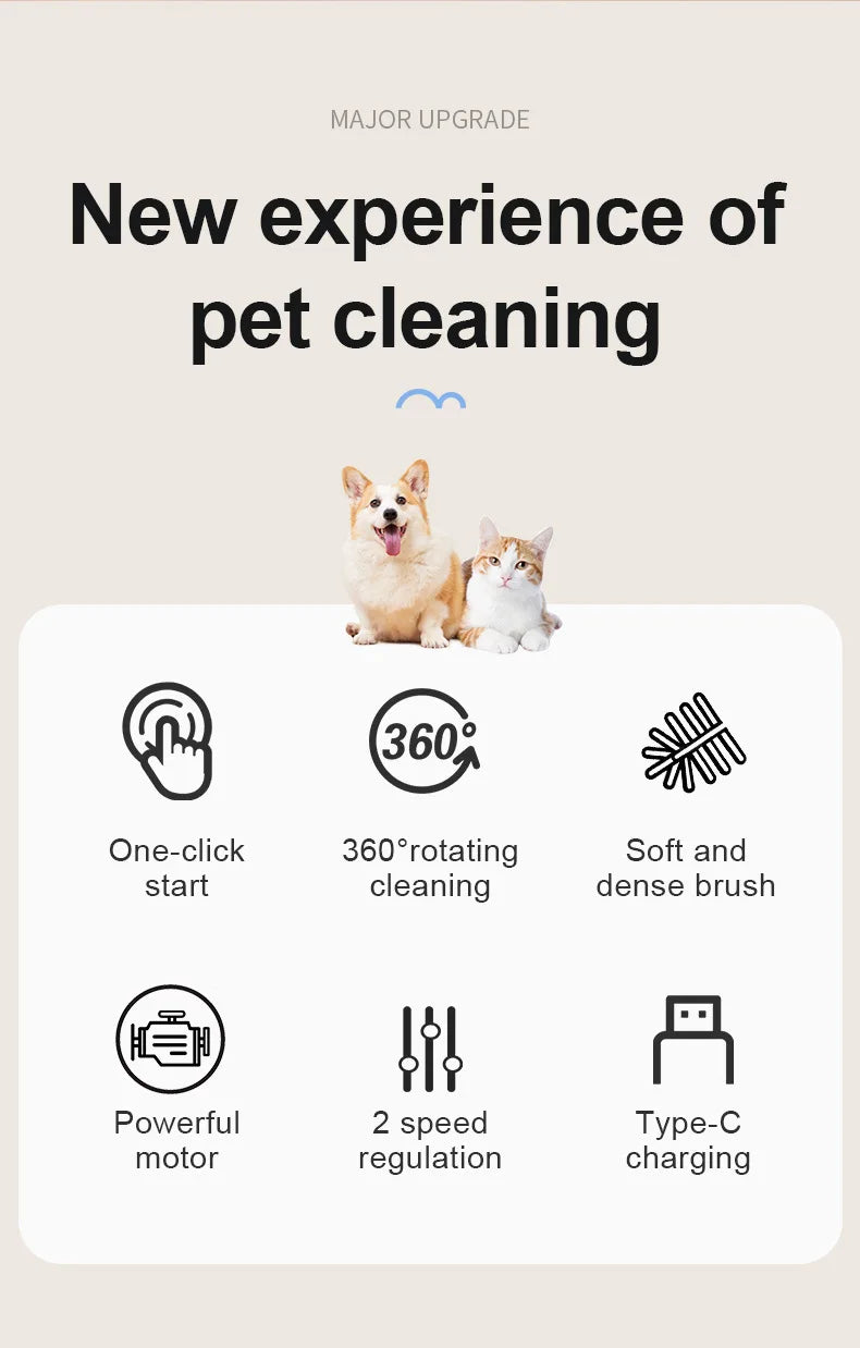 Automatic Pet Foot Washer Removable Electric Plastic Paw Cleaner Soft and Dense Bristles for Cleaning Cat Dog Paw Cleaner