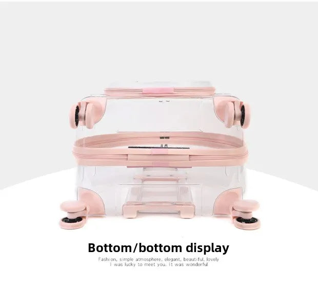 Transparent Pet Travel Carrier Portable Trolley Suitcase for Cats & Small Dogs Durable Pet Transport Case Professional Pet Cart - Play Paws Toys