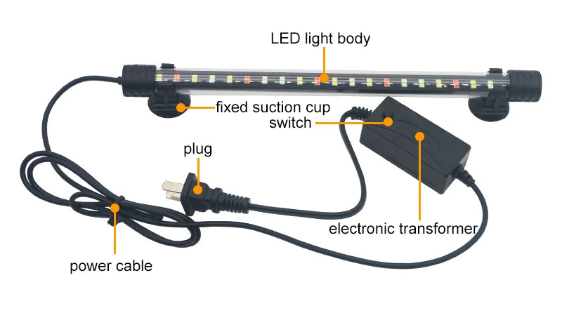 Waterproof LED Aquarium Light Fish Tank Underwater Lamp Clip Light Aquariums Decor Lighting Submersible Lamp Plant Grow 220-240V