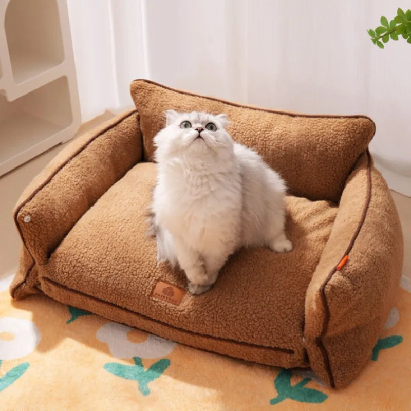 Pet Sofa for Dogs Cats Winter Warm Cat Bed Nest Dog Sleeping Mat Removable Washable Pet Supplies All-season Universal Kennels - Play Paws Toys