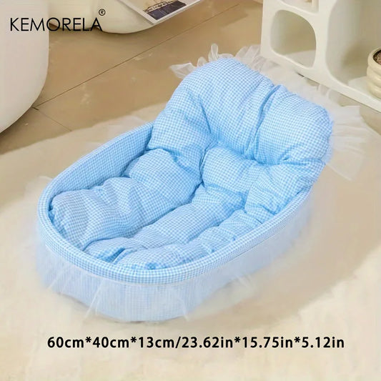 KEMORELA Gauze-edged Cat Princess Sofa Bed Washable and Removable - Universal Pet Mat for All Seasons Suitable for Cats and Dogs - Play Paws Toys
