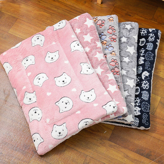 Thickened Comfortable Warm Small Cat Sleeping Cushion Skin-friendly Cute Winter Medium Dog Sofa Mat for Puppy Bed Accessories - Play Paws Toys