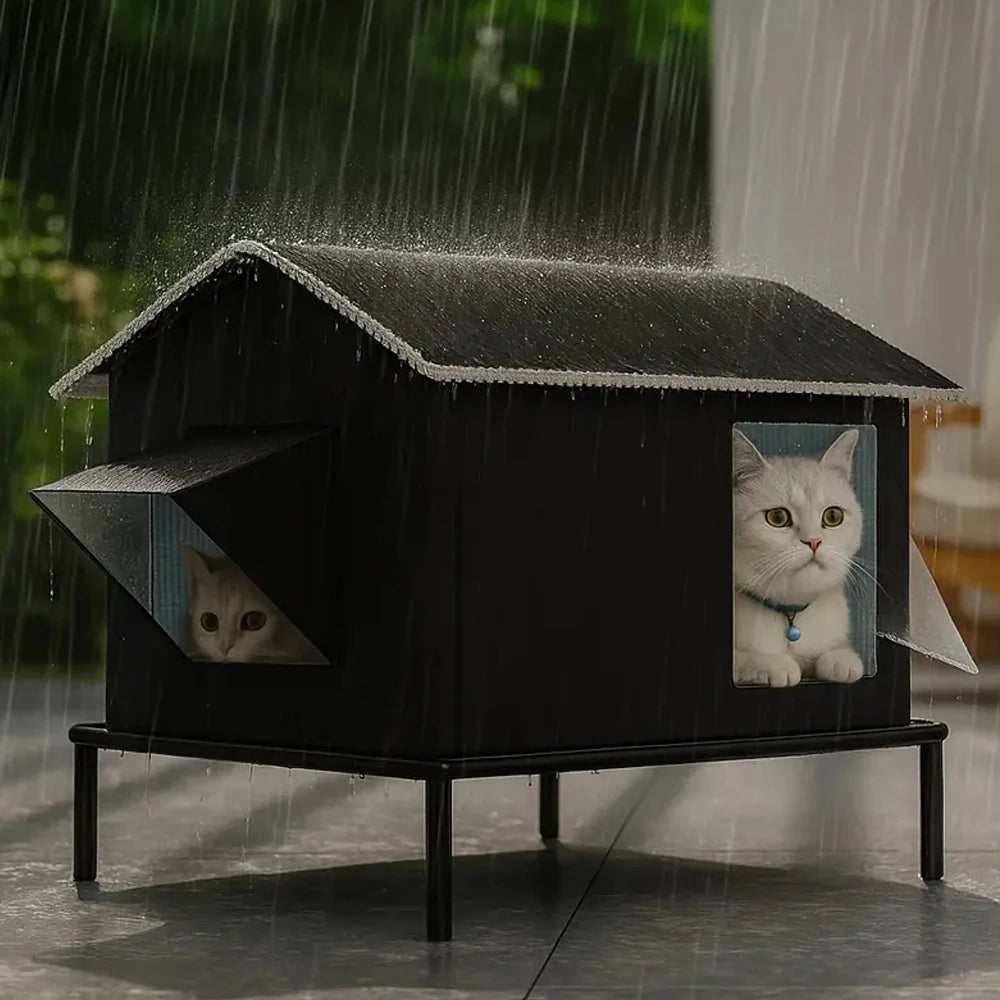 Elevated Pet House-Bed Moisture-Proof Design Cat House Weatherproof for Indoor or Outdoor Use Fits Small or Medium Pets - Play Paws Toys