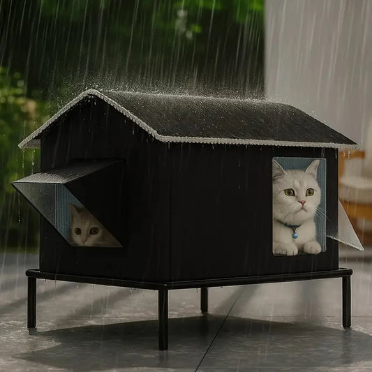 Elevated Pet House-Bed Moisture-Proof Design Cat House Weatherproof for Indoor or Outdoor Use Fits Small or Medium Pets - Play Paws Toys