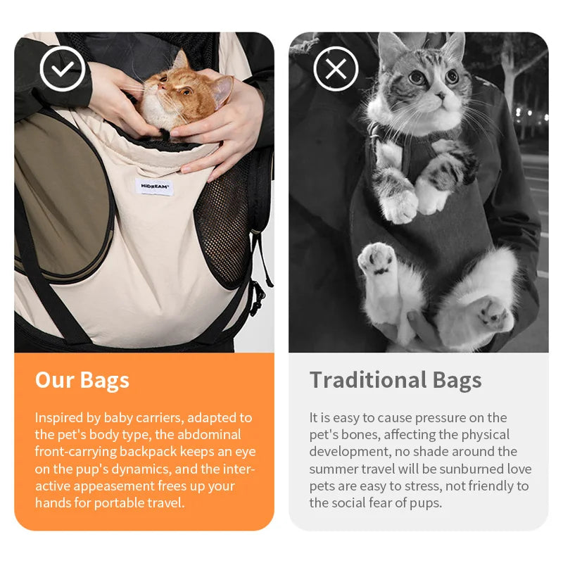 Pet Chest Backpack Front Carrying Tote Backpack Dogs and Cats Breathable Portable Outdoor Bag Shoulder Cat Bag - Play Paws Toys