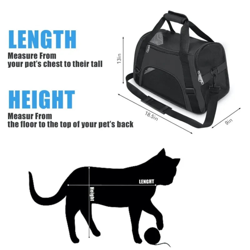 Cat Bags Soft-Sided Portable Dog Carrier Mesh Breathable Carrier Bags for Cats Dogs Comfort Foldable Handbag Pet Transport Bag - Play Paws Toys