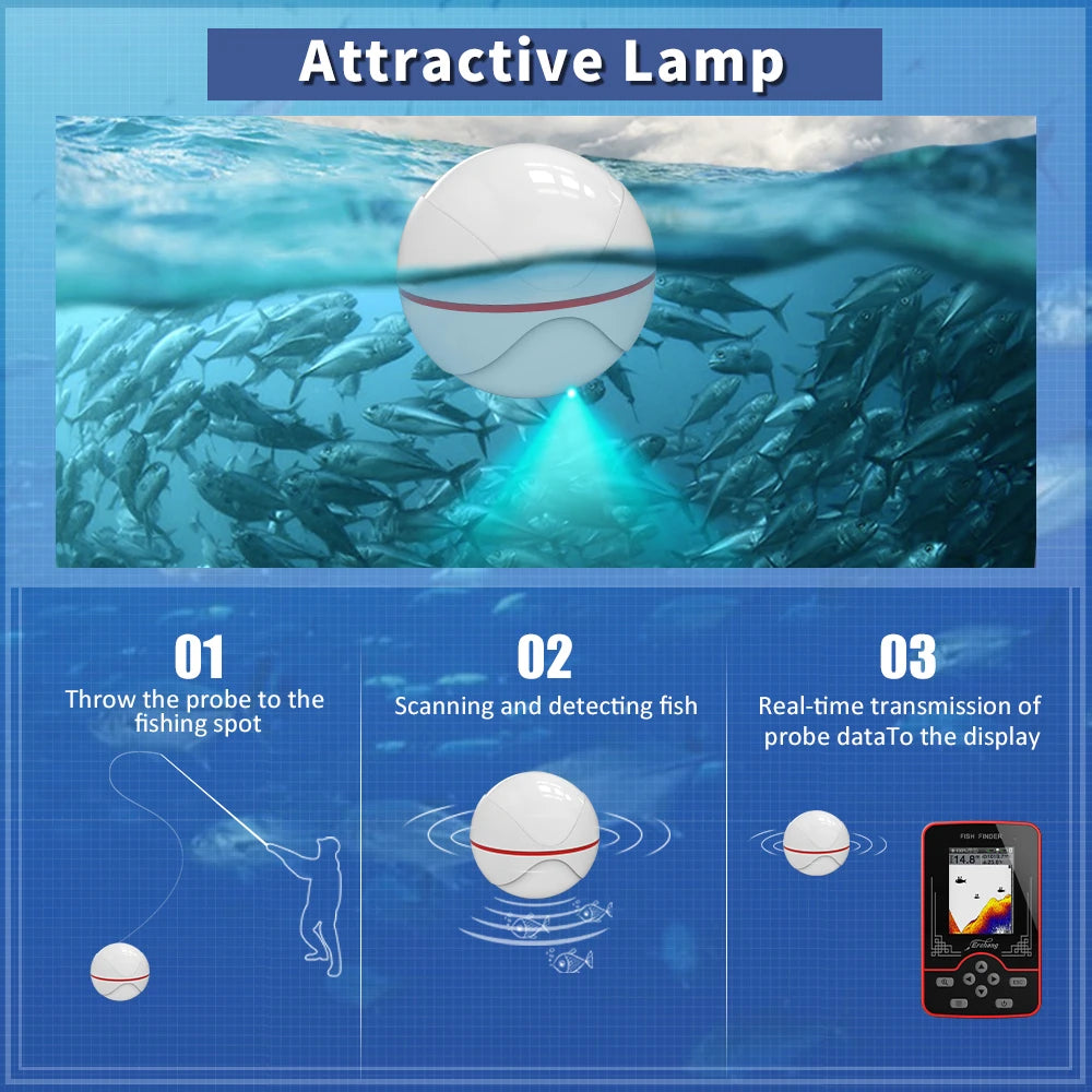 Erchang F13 Wireless Sounder Fish Finder Rechargable 100m Distance Lake River Sea Fishing