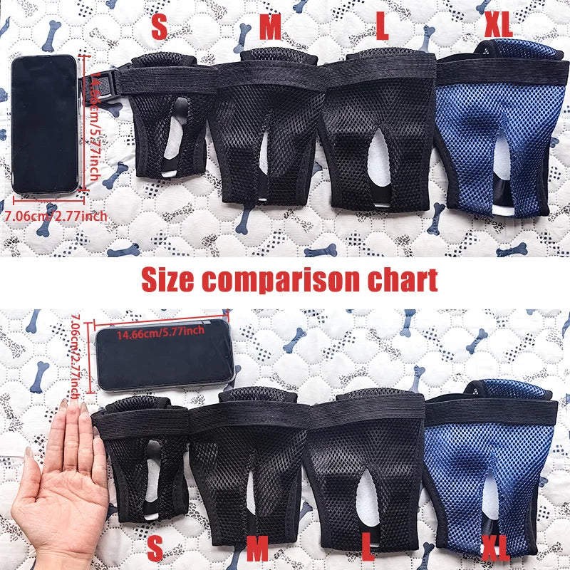 Breathable Adjustable Female Dog Diapers with 3 Replacement Pads - Ideal for Dogs in Heat, Menstruation, and Incontinence