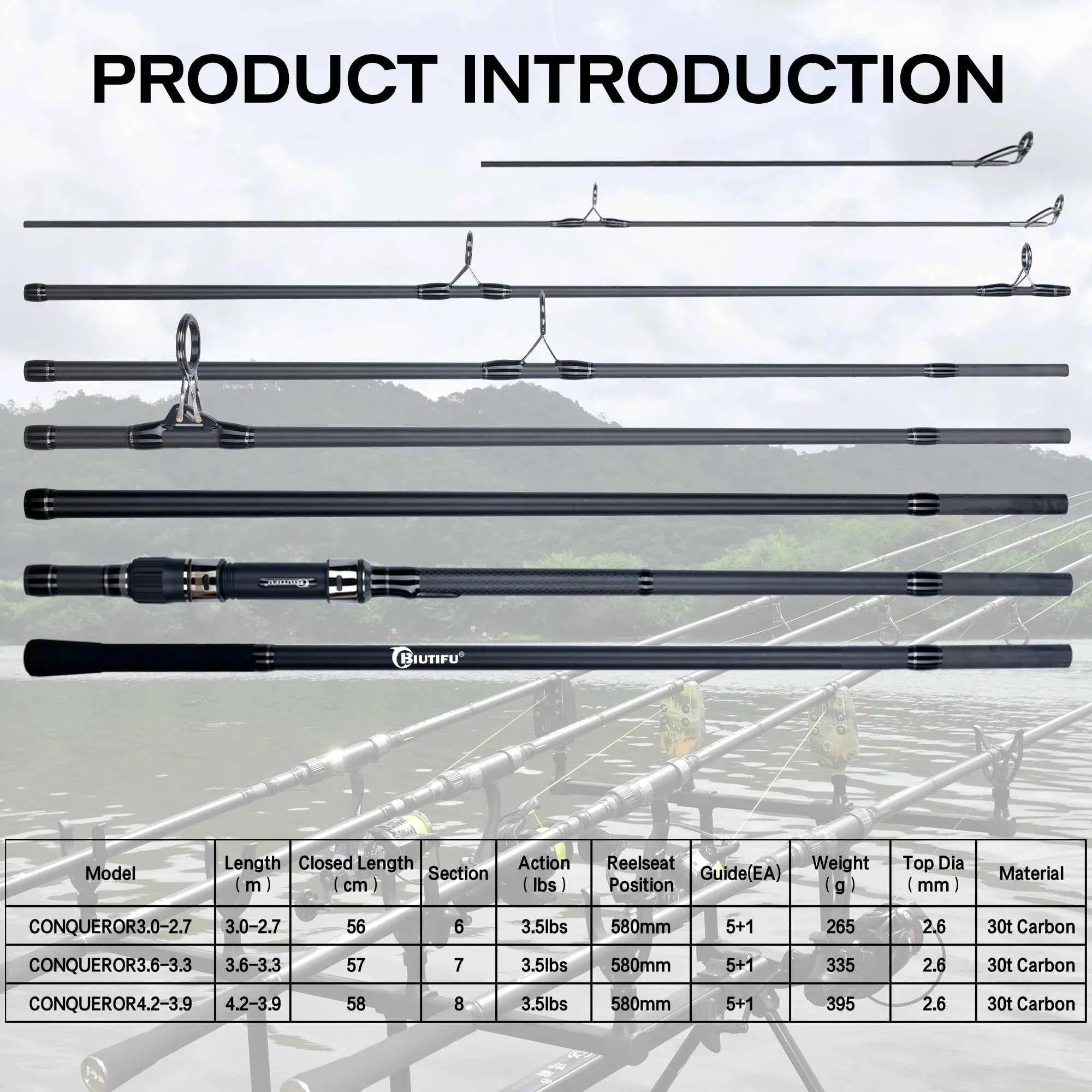 FELENHAI Traveller Carp Feeder Rod 4.2m 3.6m 3.0m Carbon Fiber 3.5lb Hard Surfcasting Fishing Pole Tackle for Spinning Lure Pole