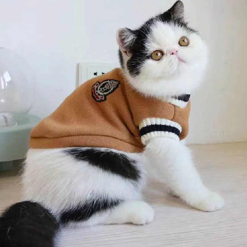 Cat Dog Sweater Pullover Winter Pet Clothes for Small Dogs Cat Vest Puppy Jacket Pet Cat Clothing Kitty Costume Ubranka Dla Psa - Play Paws Toys