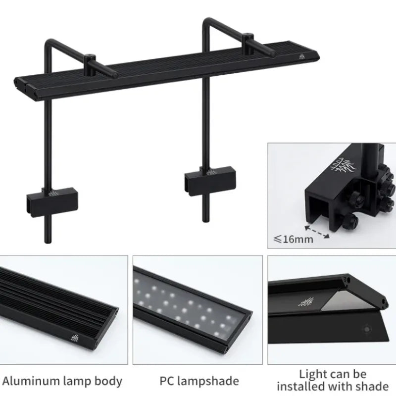 WEEK AQUA M Series RGB+UV Freshwater Planted Growing Light Water Grass Lamp Bluetooth for Aquatics Plants Aquarium