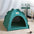 Pet Tent Bed Removable Cat Sofa Basket Canvas Semi-enclosed Cat House Dog Cave Hut Cat Sleeping Bed for Room Decor Pet Supplies - Play Paws Toys