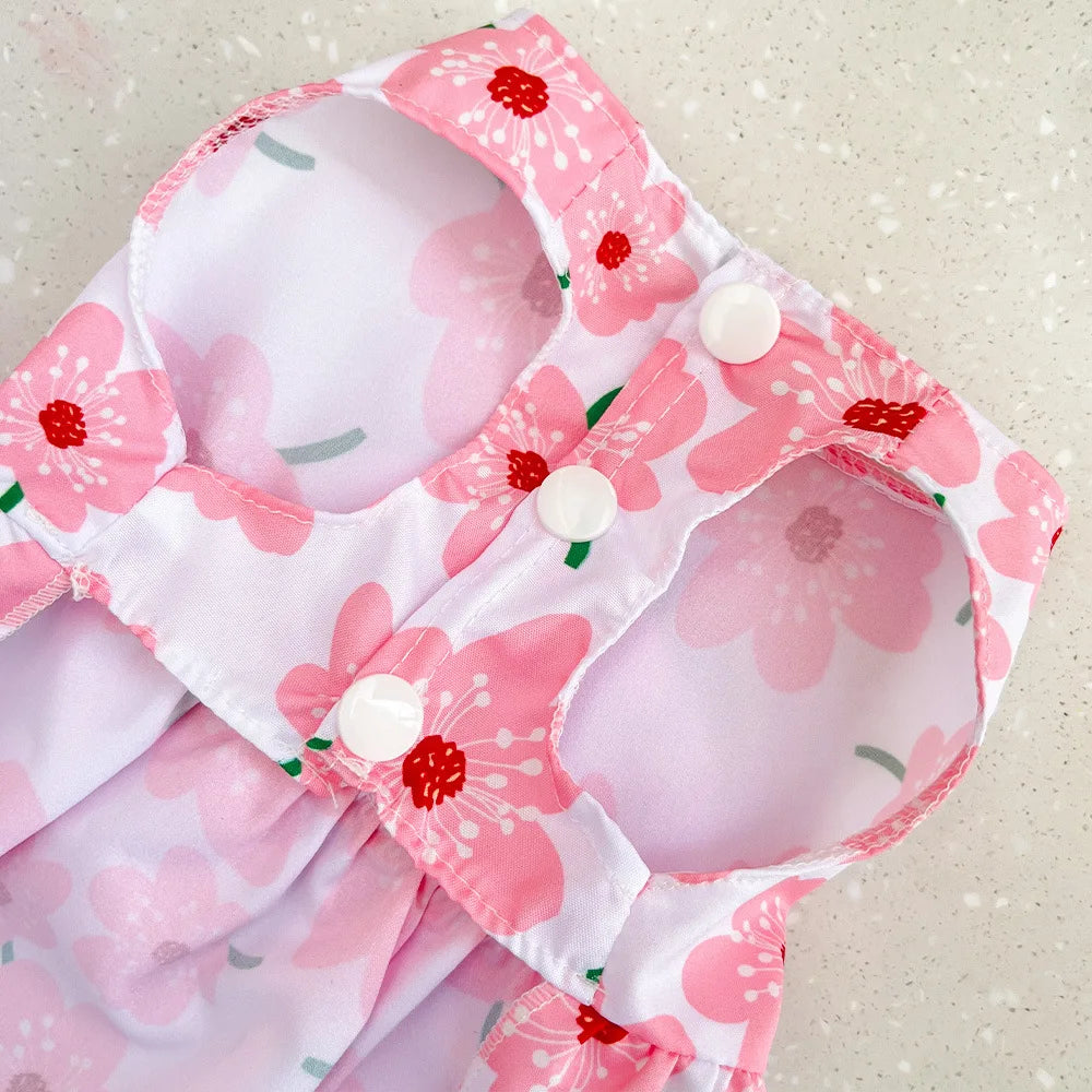 Dog Princess Dress Summer Kitten Pet Skirt Cute Printed Bow Lace Dog Dresses for Small Medium Puppies Poodle Chihuahua Apparel
