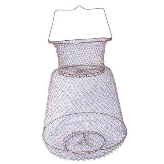 Lobster Mesh Fishing Net Prawn Crab Cage Folding Trap Net Foldable Metal Wire Fish Shrimp Basket