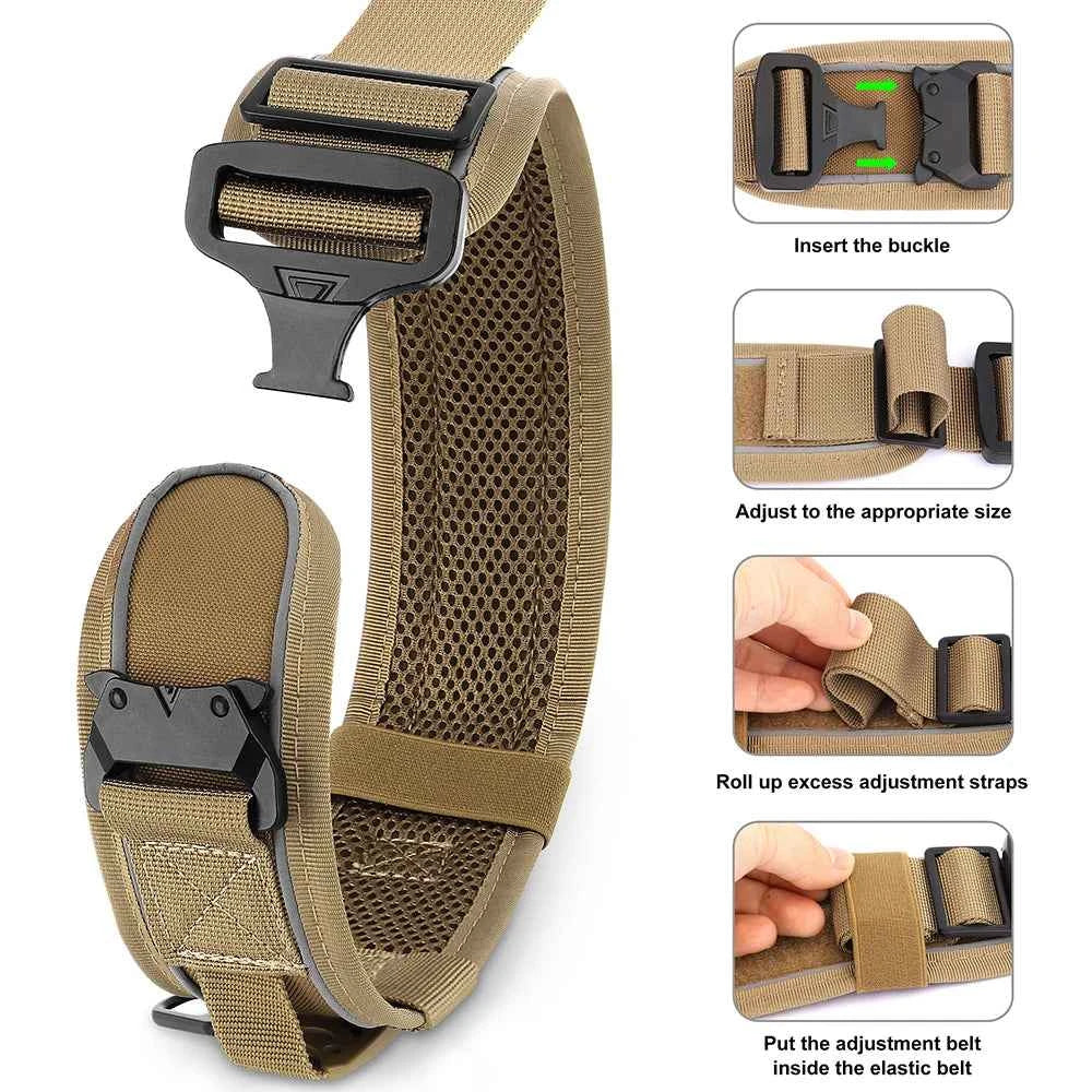 6.5cm Wide Tactical Dog Collar Adjustable, Military Nylon with Control Handle, Heavy Duty Reflective for Large Medium Dogs
