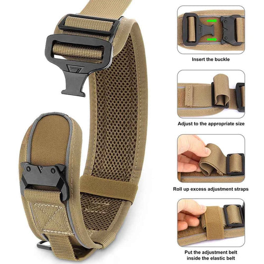 6.5cm Wide Tactical Dog Collar Adjustable, Military Nylon with Control Handle, Heavy Duty Reflective for Large Medium Dogs