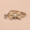 New Waffle Pet Collar Cute Bow Bell Cat Collar Retro Pearl Pendant Dog Collar Accessories