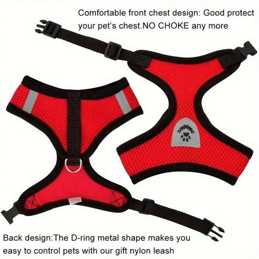 Cat Harness Adjustable, Escape-Proof Breathable Mesh with Reflective Vest  5-Foot Leash - Safe, Durable Outdoor Adventures