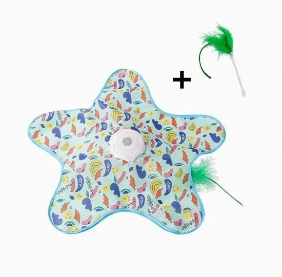 Cat Toys Interactive Hide and Seek Cat Toy with Mouse Squeaky Motion Activated Moving Concealed Feathers Kitten Teaser Toy