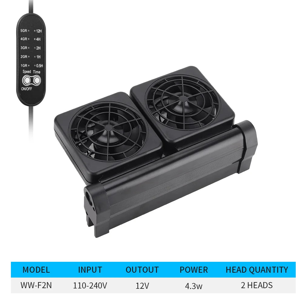 Adjustable Cooling Fan Fish Tank Heat Dissipation Cooling Fan Aquarium Farming Grass Tank Shrimp Tank  Aquarium Fan Accessories