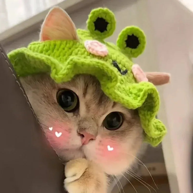 Cat Hats for Pets Handmade Cat Hat Elastic Woven Cap Pet Party Role Playing Headwear Party Photography Props Decoration Cat Acce - Play Paws Toys