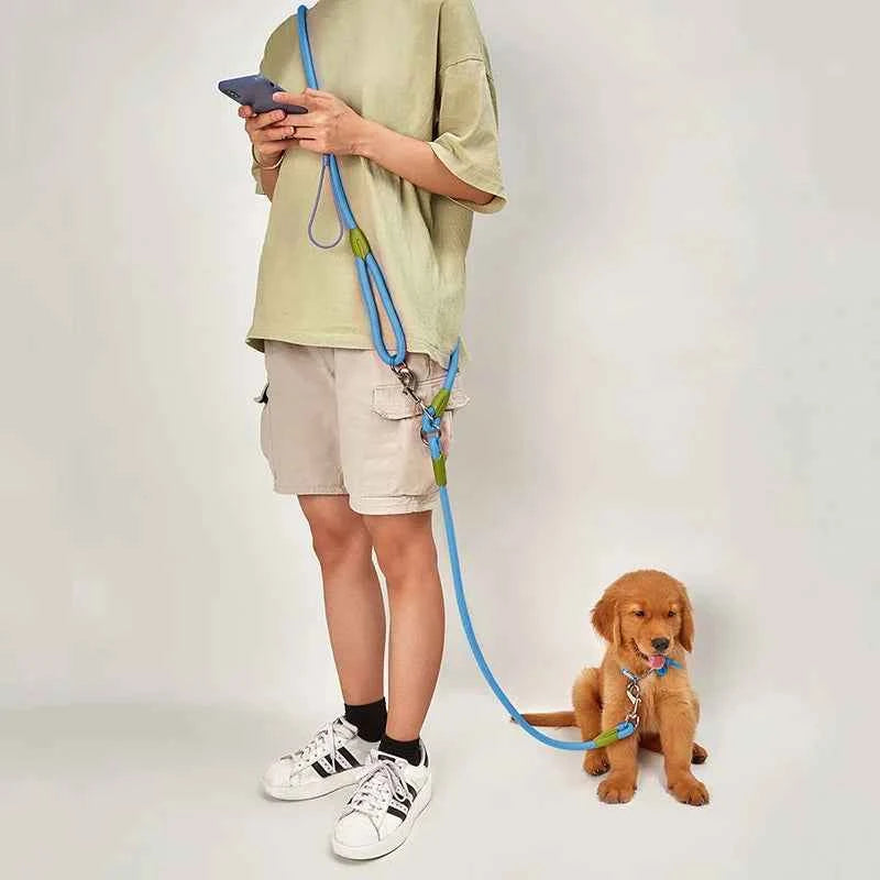Reflective Nylon Leashes Pet Dogs Chain Traction Rope Leads for Running Dog Walking Free Hands Rope Chain for Small Large Dogs