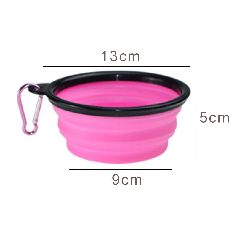 Portable 350ml Fold Silicone Pet Bowl Collapsible Puppy Feeder Dish For Outdoor Travel Walking Camping Dog Food Water Supplies