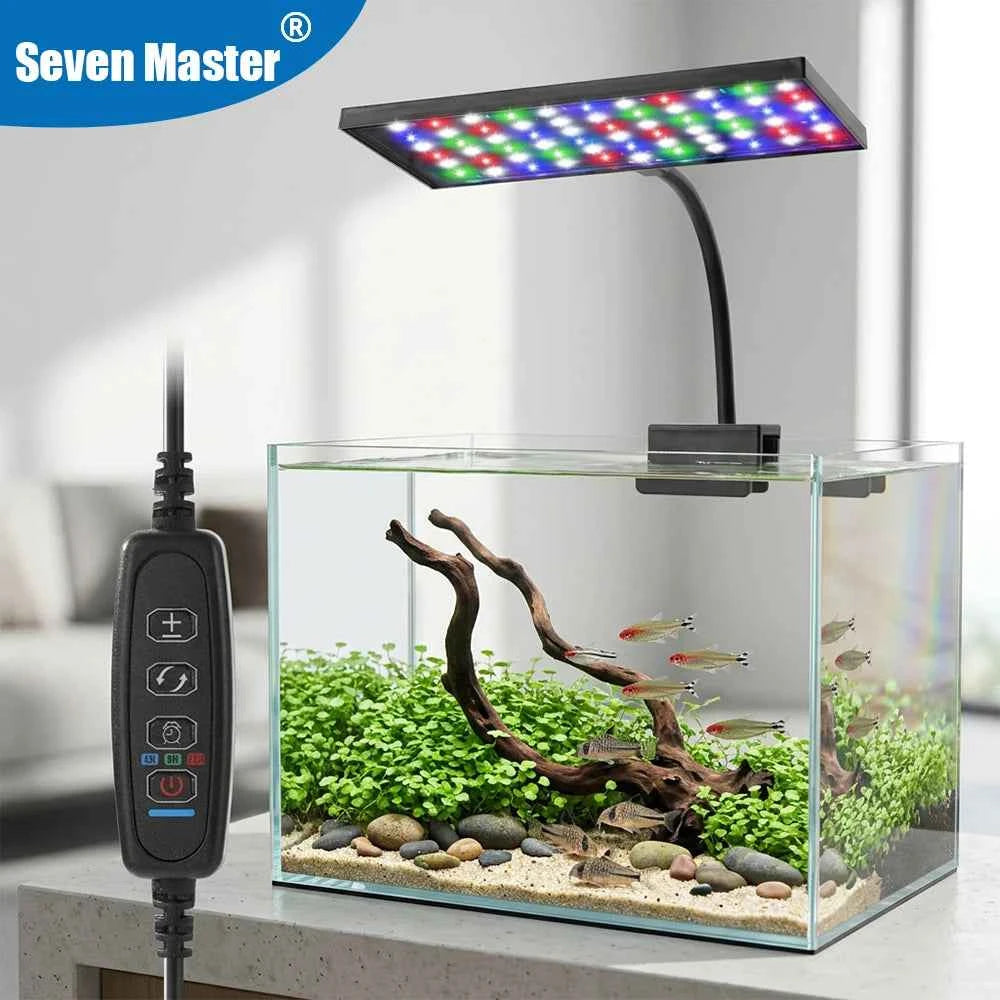 USB Aquarium LED Light Full Spectrum Aquatic Plant Grow Lamp Clip on Fish Tank Adjustable Brightness No flicker Lighting  9W/12W
