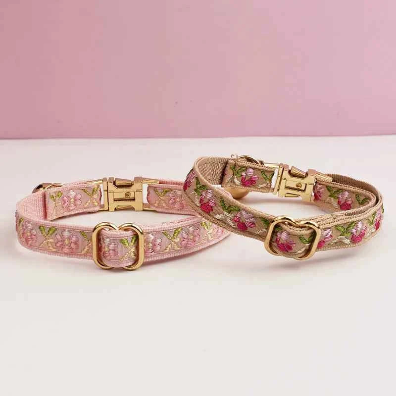 Adjustable Comfortable Cat Collar with Bell Personalized Pet Collar for Cats And Small Dogs metal hardware set cat collar