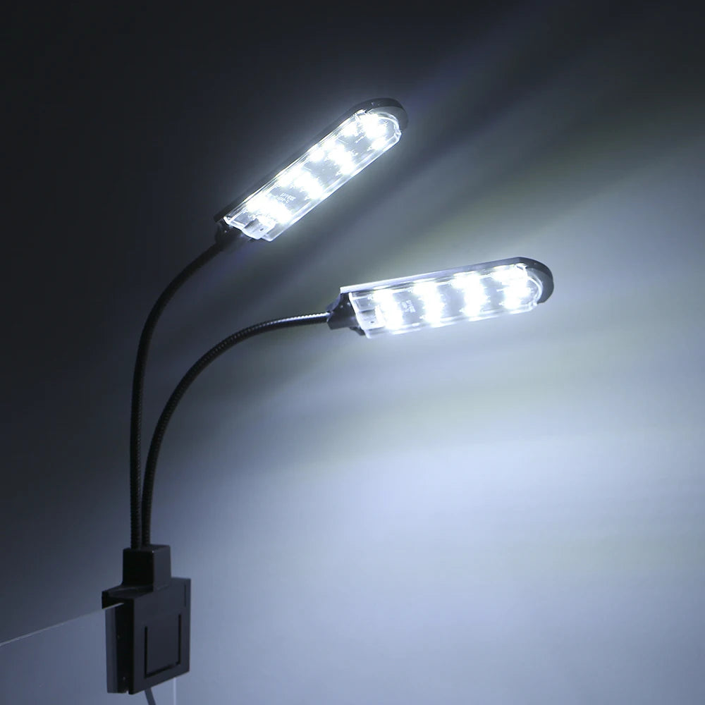 AC220V 10W 32 LED Dual-end Aquarium Light Fish Jar Lamp Flexible Bendable Illumination Angle White Portable