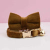 Cat Supplies Velvet Cat Collar Personalized Cat Collar with Name Plate Bell Bow tie Custom Engrave Collars for Cat