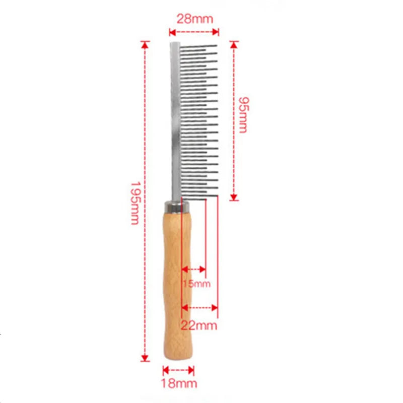 Cat Comb Stainless Steel Cat Brush Dog Hair Brush Wood Handle Pet Hair Remover Cats Comb Pet Grooming Cleaning Tools Accessories