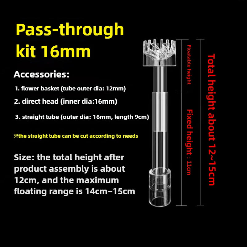 DIY Clear Aquarium Skimmer Acrylic Lily Pipe Spin Surface Inflow Outflow Water Plant Tank Filter Cleaning Fish Tank Accessories