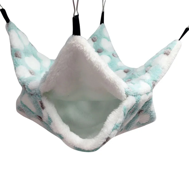 1/2pcs Hamster Hideout Cage Print Fleece Guinea Pig Sugar Glider Sleeping Bed Rodent Hammock Rat Little House Animals Supplies