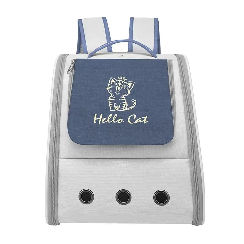 Pet Cat Carrier Backpack Breathable Portable Travel backpack for cat and dog With Anti Breakaway Belt Three-door design AA074 - Play Paws Toys