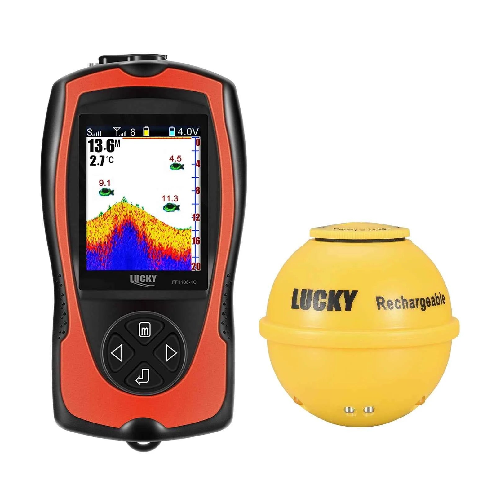 LUCKY FF1108-1CWLA Rechargeable Wireless Sonar for Fishing 45M Water Depth Echo Sounder Fishing Finder Portable Fish Finder