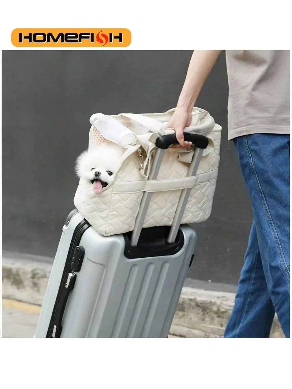 Pet cat dog tote bag, no escape, portable, multifunctional, large capacity, breathable, horizontal bag, portable soft bag