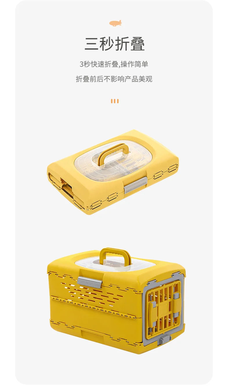 Pet Supplies Car Portable Cat Cage Portable Foldable Flight Case Breathable Kennel For Outing Pet Check-in Box - Play Paws Toys