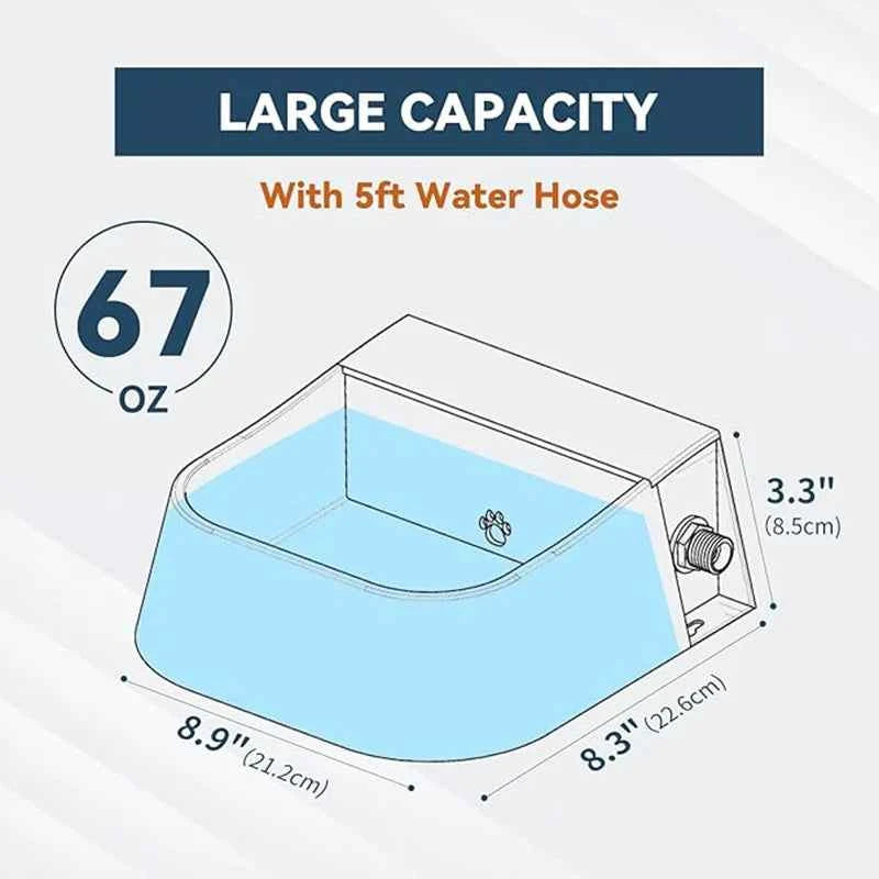 Dog Automatic Water Bowl Dispenser with 1.5m Water Hose 2L Outdoor Auto Fill Pet Water Dispenser for Animal Cat Chickens Rabbits