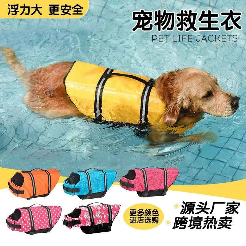 Wholesale Summer Dog Life Jacket for Large Breeds Golden Retriever Swimwear Safety