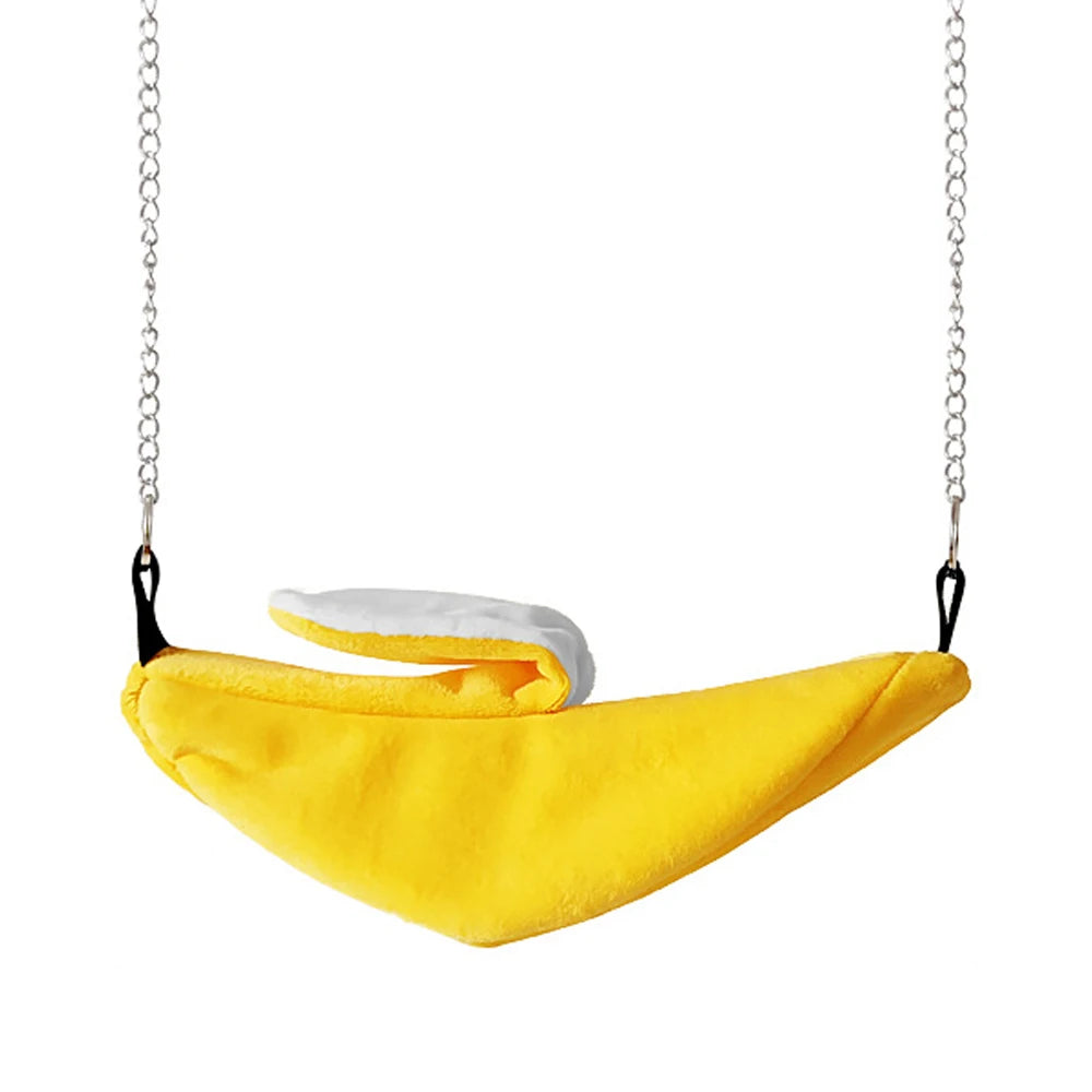 1PC Winter Warm Banana Shape Parrot Bed Bird Nest Parrot Nest Hammock Bed Toy for Pet Bird Hamster Cage Hanging Bed Sleeping Bag