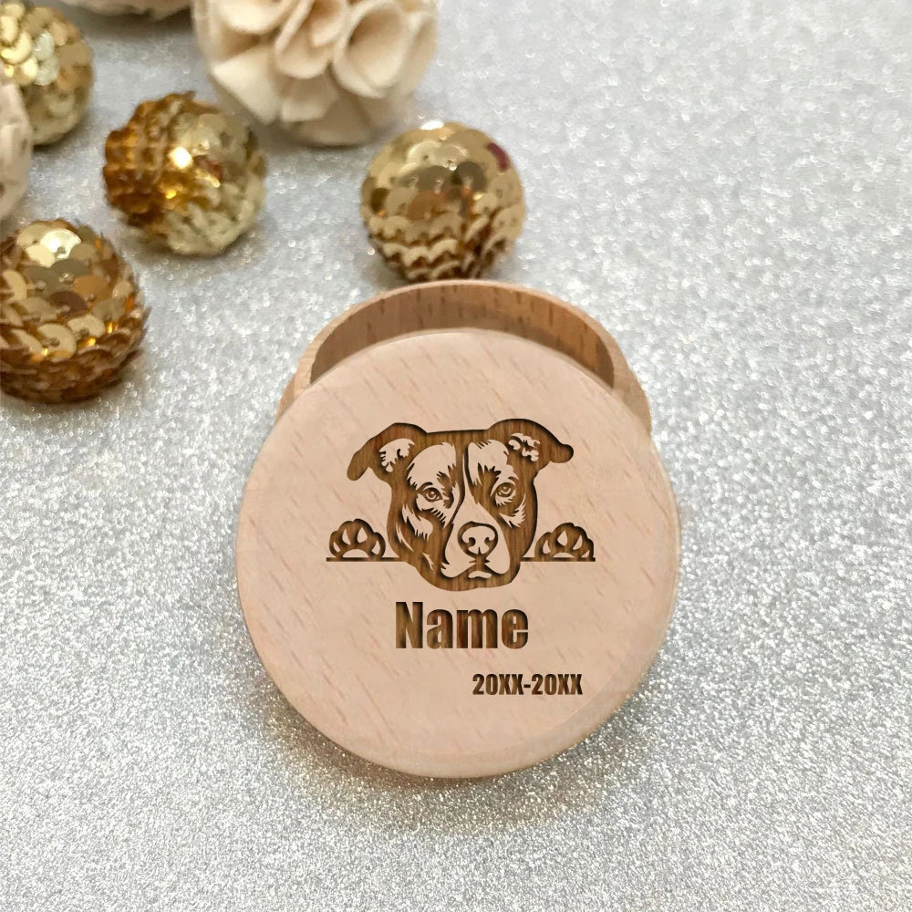 Paw Printing Pet Memorial Box Custom Name Personalized Wooden Cat Dog Tooth Hair Storage Boxes Pet Supplies Commemorative Gifts