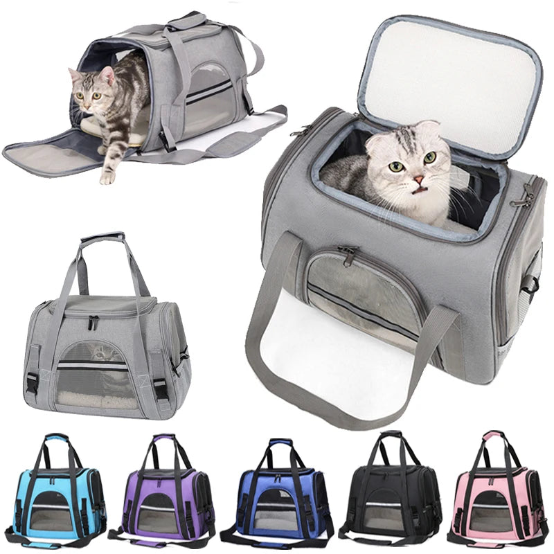 Cat Bags Portable Dog Carrier Bag Mesh Breathable Foldable Cats Carrier Bag Travel Breathable Transport Handbag Pet Travel Bags - Play Paws Toys
