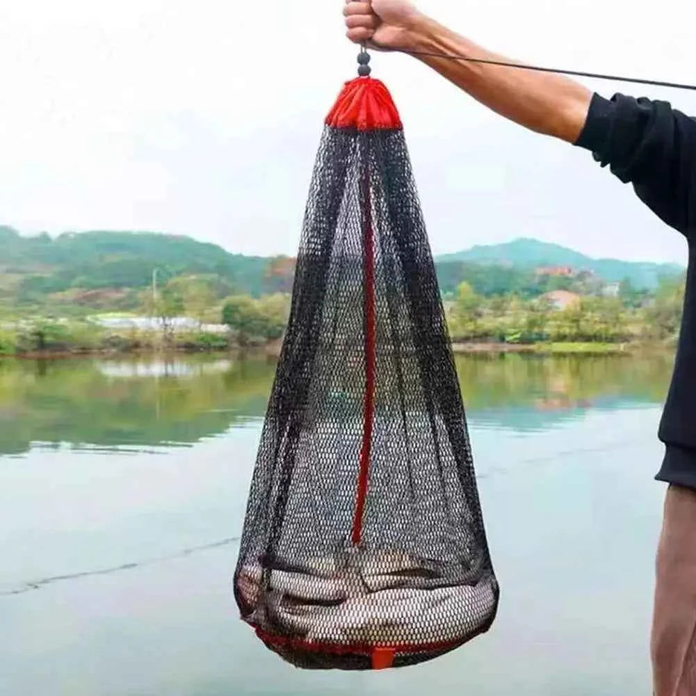 Foldable Fish Net Bag Nylon Float Trap Monofilament Fishing Bundle Mouth Fishing Small Gill Thickened Mesh Net Accessories E2Q3